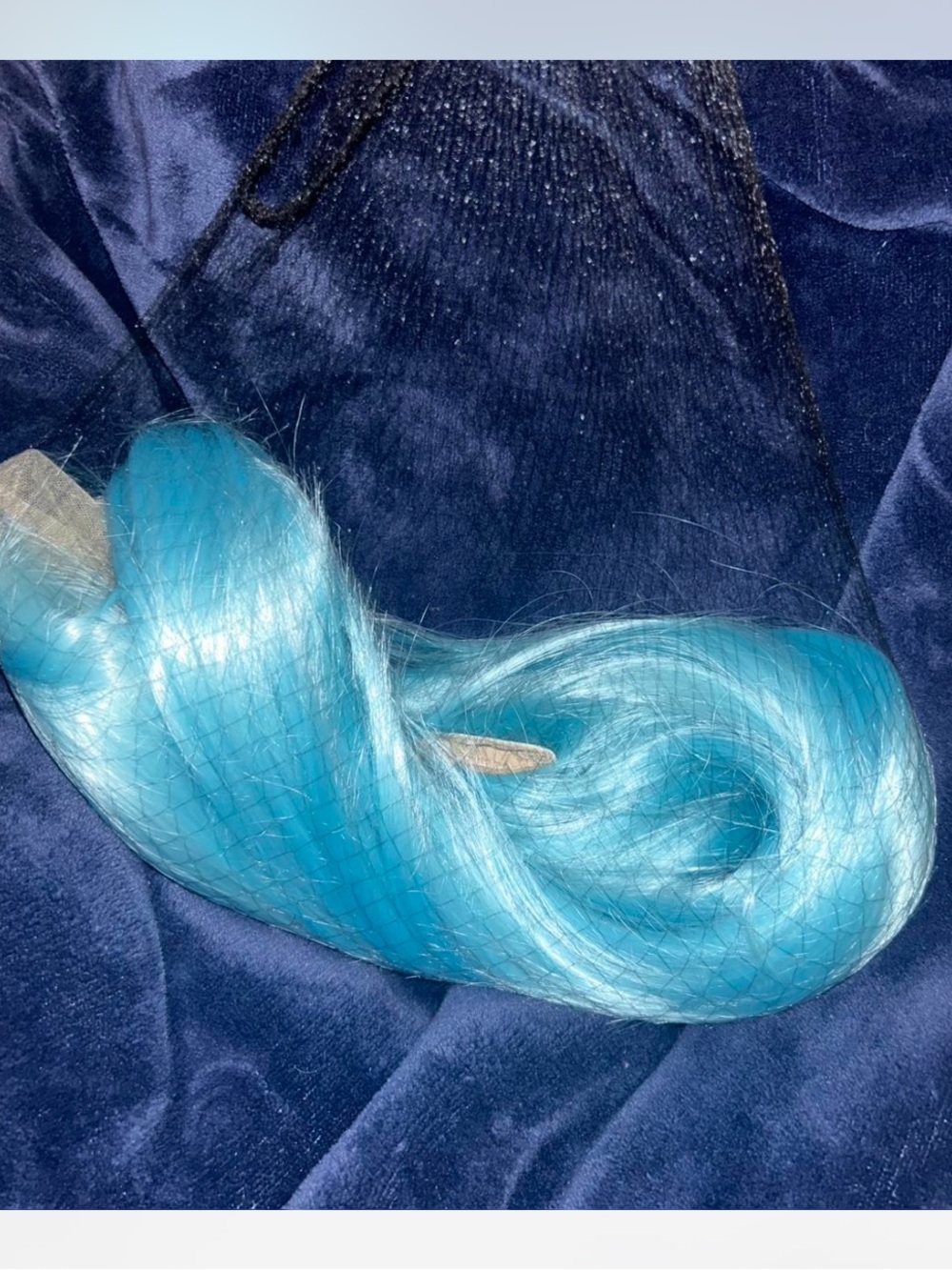 Cyan Blue Synthetic Wig (never used)